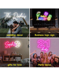 Letrero de Neón Personalizado LED AKOLENM 25.4x8.9cm 2