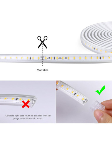 Tira LED exterior AIMENGTE 10m 1200 LEDs 4000K IP65
