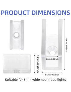Soportes de Montaje para Luces de Neón Meevt 100PCS 6mm 2