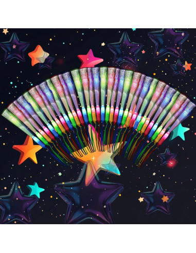 100 Varitas Brillantes de Fibra Óptica LED para Fiestas
