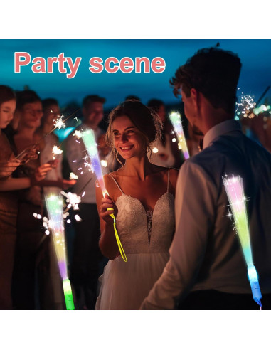 100 Varitas Brillantes de Fibra Óptica LED para Fiestas