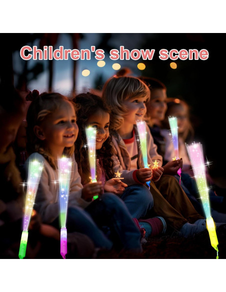 100 Varitas Brillantes de Fibra Óptica LED para Fiestas