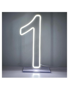 Letrero Neón LED Número 1 NUOSHANZS 42x28 cm Decoración
