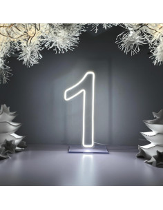 Letrero Neón LED Número 1 NUOSHANZS 42x28 cm Decoración 2
