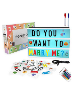 Caja de Luz LED Multicolor BONNYCO con 400 Letras y Emojis