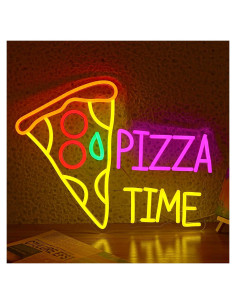 Cartel de Neón Pizza Time LED 42x32 cm para Decoración