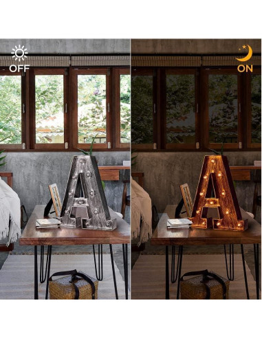 Letra Iluminada Vintage Glintee D Plateada 22cm Decoración