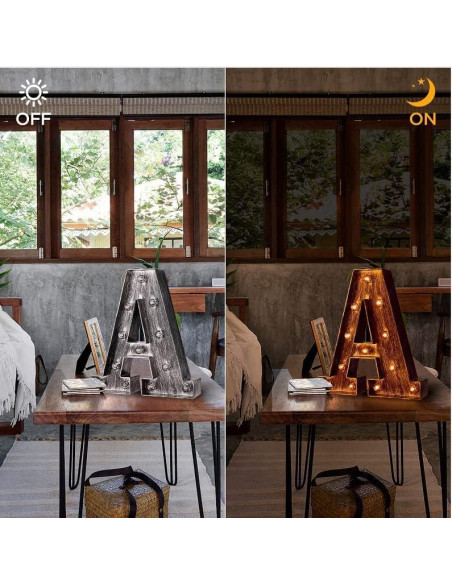 Letra Iluminada Vintage Glintee D Plateada 22cm Decoración