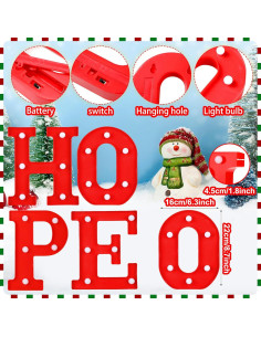 Luces LED de Letras VIHOSE Esperanza Decoración Navideña 2