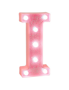 Letra I Rosa LED Eufony para Decoración de Cumpleaños