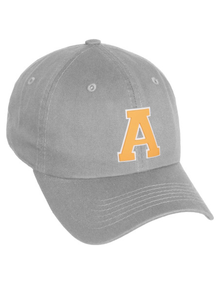 Gorra de papá Daxton Classic 3D Varsity Unisex Blanco Naranja