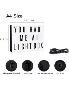 Caja de Luz de Cine Aoutrow LED Personalizada 30.7x22.1cm 2