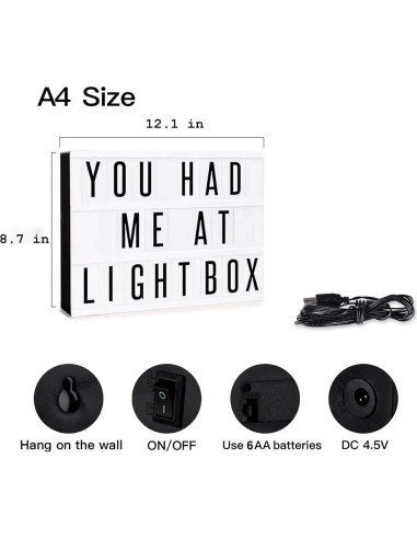 Caja de Luz de Cine Aoutrow LED Personalizada 30.7x22.1cm