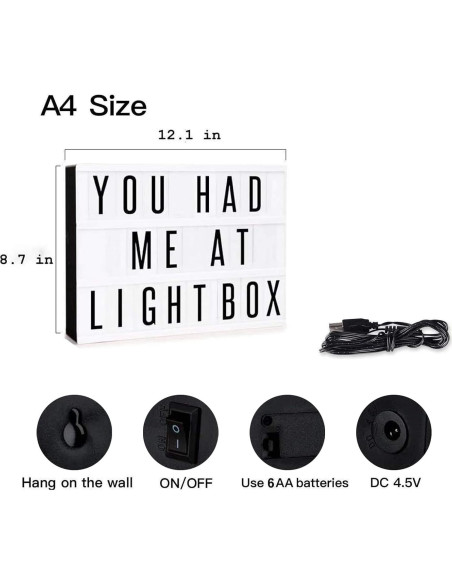 Caja de Luz de Cine Aoutrow LED Personalizada 30.7x22.1cm