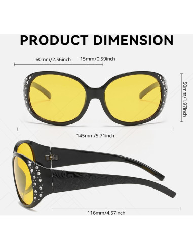 Gafas de Conducción Nocturna SIPHEW Amarillas Polarizadas