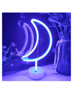 Letrero de Neón Luna JYWJ LED Azul con Soporte USB