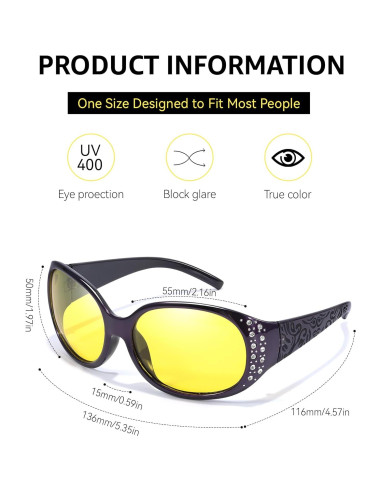 Gafas de Conducción Nocturna SIPHEW Amarillas Polarizadas