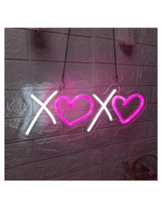 Letrero de Neón Personalizado SIGNCLUBS 40.6x16 cm USB Rosa