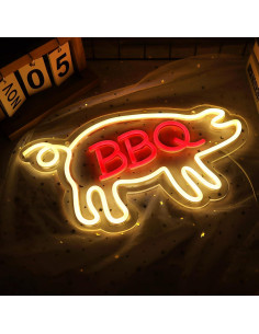 Señal de Neón BBQ JFLLamp 38x22cm LED Decorativa 2