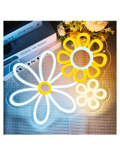 Letrero Neón Flor Margarita Artlast 34x33 cm LED Pared