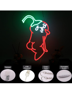 Letrero Neón Picante XUENEYSILED LED 43.7x30cm Rojo 2