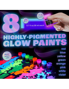 Set de Pintura Acrílica Brillante 2-en-1 Noches de Neón - 8 x 20 ml 2