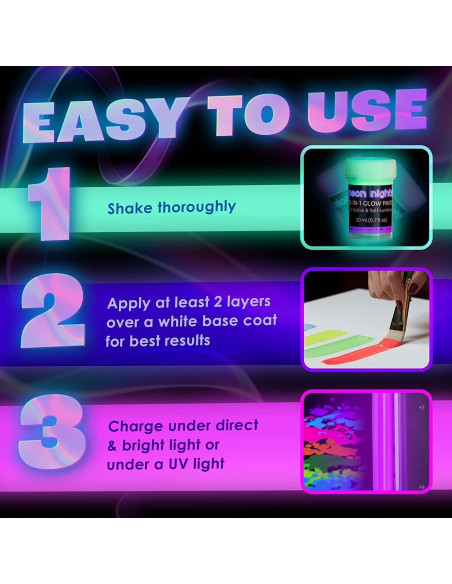 Set de Pintura Acrílica Brillante 2-en-1 Noches de Neón - 8 x 20 ml