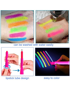 Kit de Pintura Facial y Corporal Brillante NIUEFH 12 Piezas 2