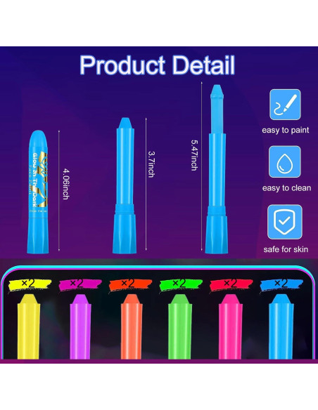 Kit de Pintura Facial y Corporal Brillante NIUEFH 12 Piezas