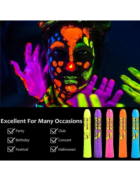 Kit de Pintura Facial y Corporal Brillante NIUEFH 12 Piezas