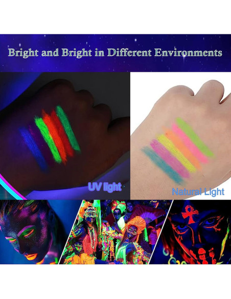 Kit de Pintura Facial y Corporal Brillante NIUEFH 12 Piezas