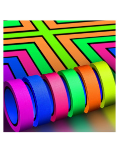 Cinta Gaffer Neón Whaline 6 Colores 15mm x 5m para Fiestas