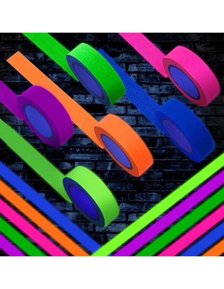 Cinta Gaffer Neón Whaline 6 Colores 15mm x 5m para Fiestas