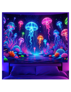 Tapiz de Medusas BlissYard UV Reactivo 150 x 200 cm