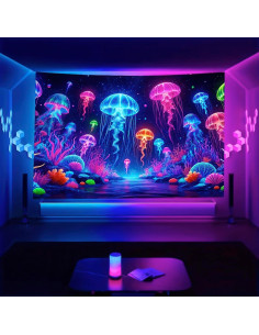 Tapiz de Medusas BlissYard UV Reactivo 150 x 200 cm 2