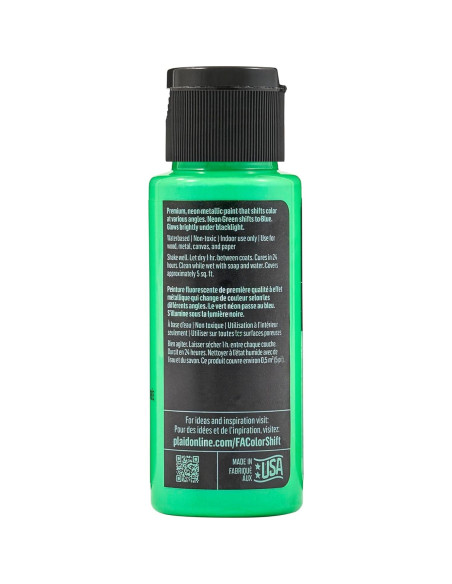 Pintura Acrílica FolkArt Color Shift Blacklight Verde Neón 59ml