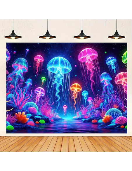 Tapiz de Medusas BlissYard UV Reactivo 150 x 200 cm