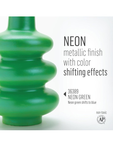 Pintura Acrílica FolkArt Color Shift Blacklight Verde Neón 59ml