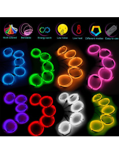 MaxLax Cable Electroluminiscente 8Pack 5x1m Multicolor 2