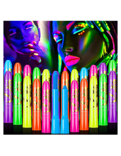 Kit de Pintura Facial UV 24 Pcs Handepo - Crayones Neón
