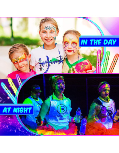 Kit de Pintura Facial UV 24 Pcs Handepo - Crayones Neón