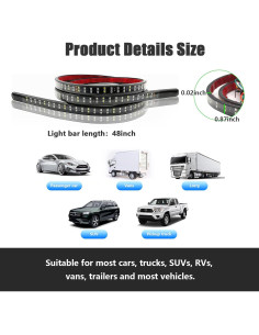 Barra de Luz LED Kewucn 122 cm Doble Fila Impermeable 2