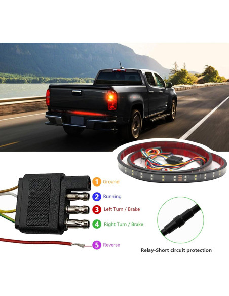 Barra de Luz LED Kewucn 122 cm Doble Fila Impermeable