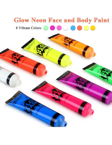Set de Pintura Facial y Corporal Neón Lookmee - 8 Tubos 30ml