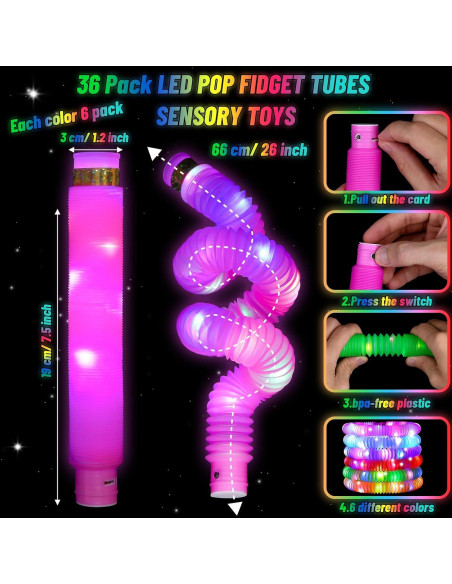 76 Piezas Tubos Brillantes y Gafas LED Oleitodh para Fiesta