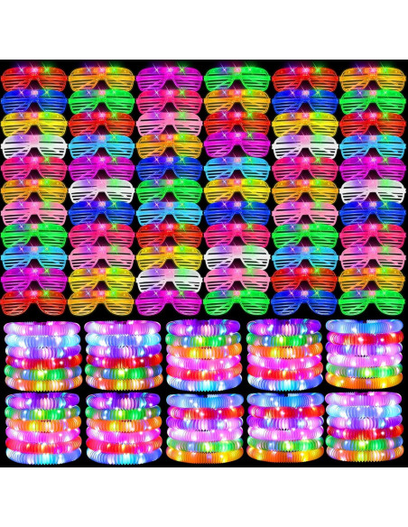 76 Piezas Tubos Brillantes y Gafas LED Oleitodh para Fiesta