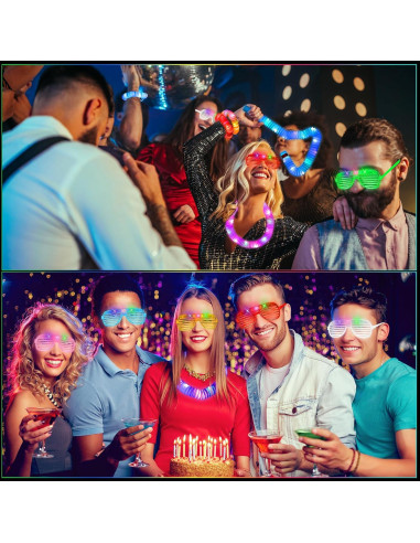 76 Piezas Tubos Brillantes y Gafas LED Oleitodh para Fiesta