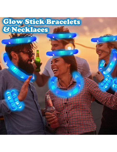 Bastones de Luz Azul Kannove 24 PCS para Fiestas y Cumpleaños