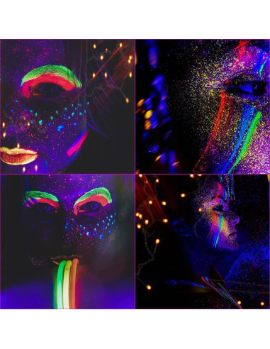 Kit de Pintura Facial y Corporal UV Neón Bowitzki 8 Tubos 10ml