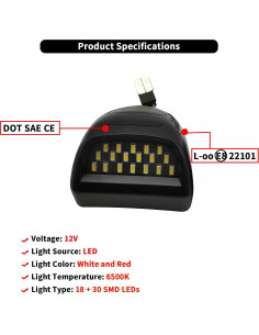 Luz Trasera LED AlyoNed Rojo para Chevy Silverado 2002-2013 2